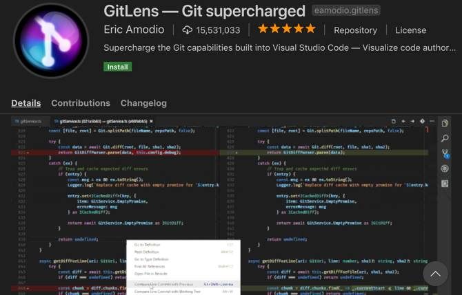 GitLens extension for Visual Studio Code