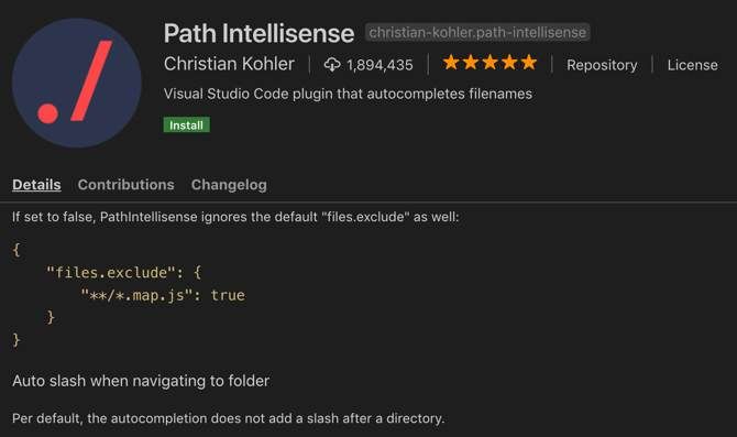 Path Intellisense extension for Visual Studio Code
