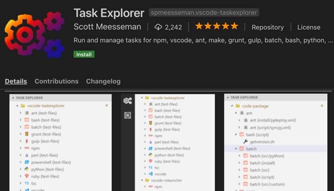 Task Explorer extension for Visual Studio Code