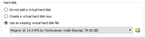 macos virtual machine select vmdk file