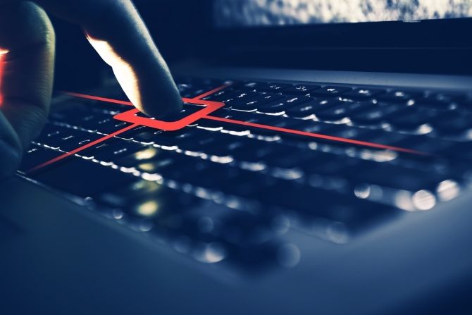 A keyboard under attack from a keylogger