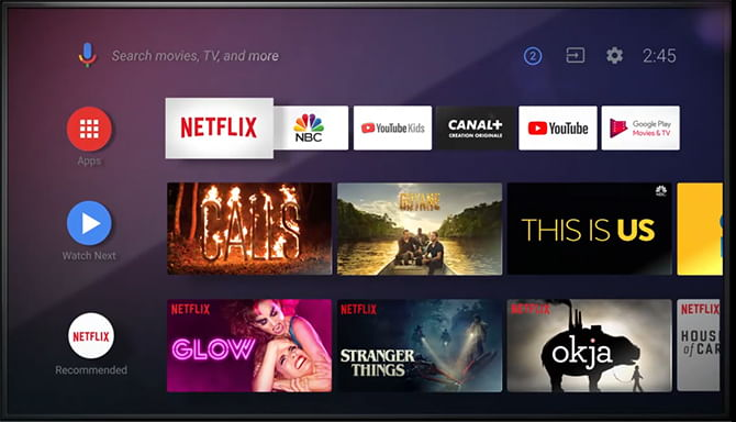 android tv homescreen