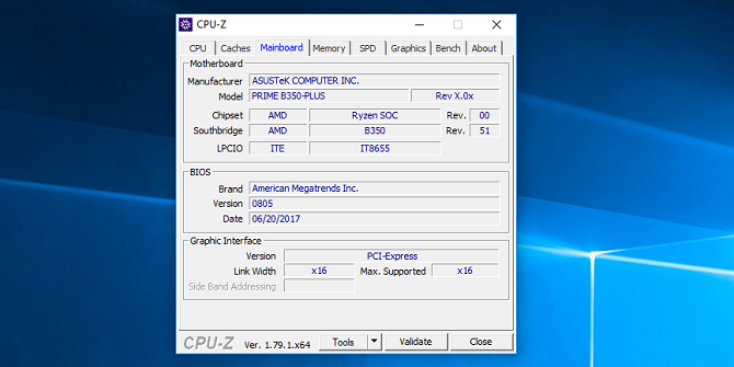 cpu z check motherboard model and brand