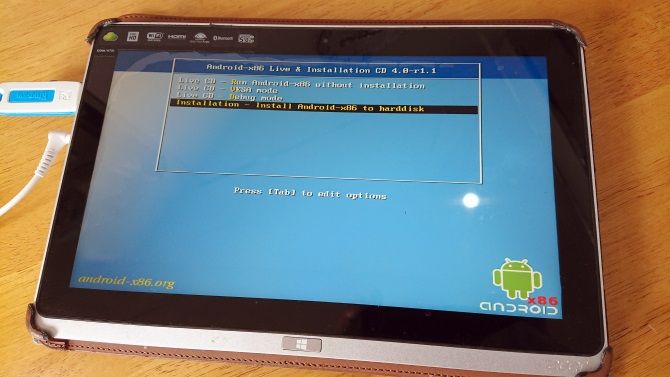 Android'i Windows tabletinize yükleyin