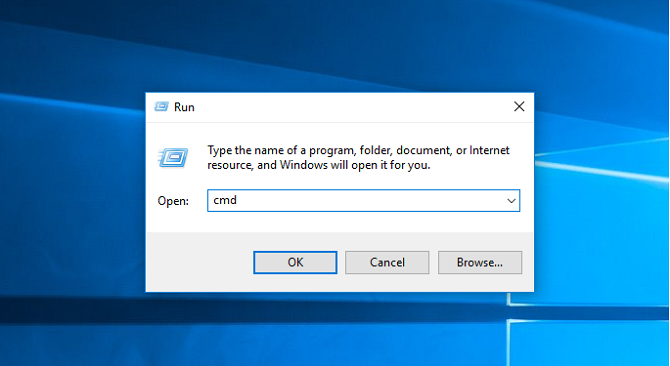 run window for command prompt launch