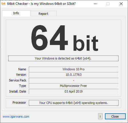 windows 64 bit system checker