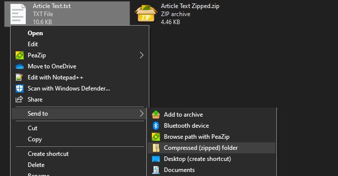 Windows File Zipped Example