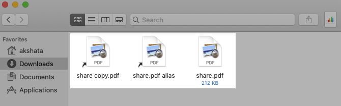 Symlink and alias for a file in Finder on macOS