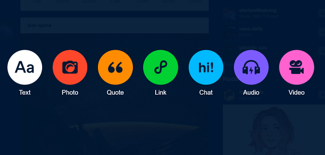 how to use Tumblr new post options