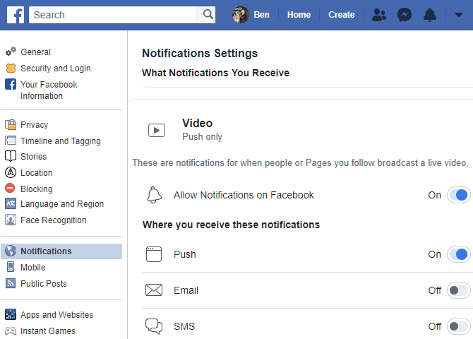 Facebook Turn Off Live Video Notifications