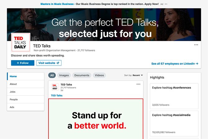 Follow Ted Talks Daily on LinkedIn