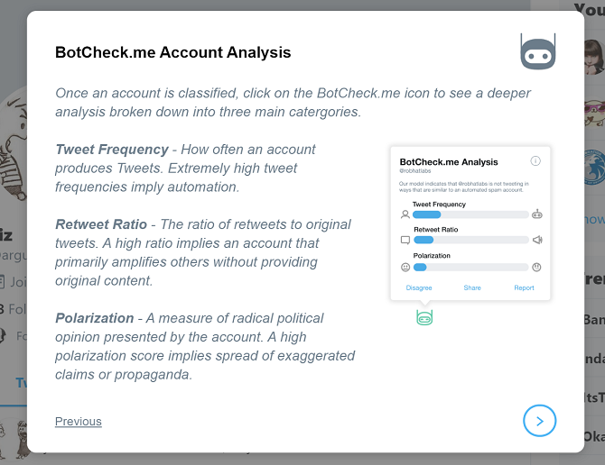 botcheck account analysis factors