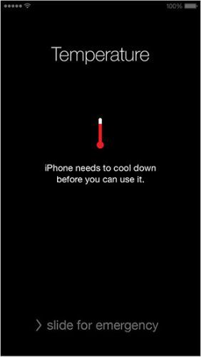temperature cool down message in iPhone