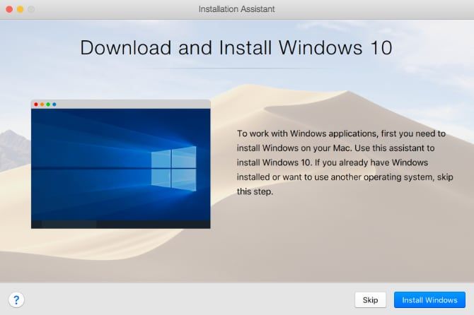 Parallels can download Windows 10 for you