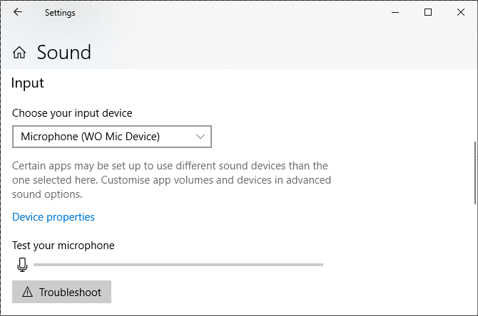 Change sound input on Windows 10