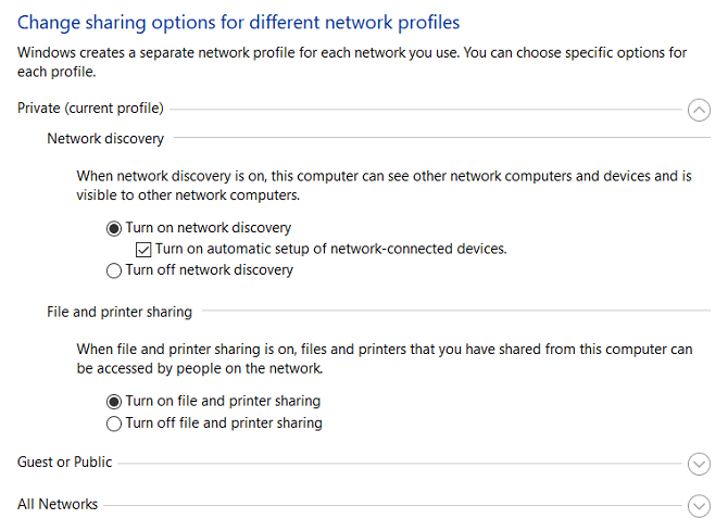 windows sharing network discovery