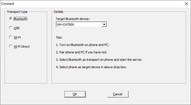 WO Mic Windows screenshot of How to Use Your Smartphone as a Windows Microphone