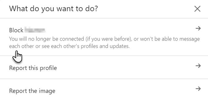 LinkedIn asks you what do you want to do