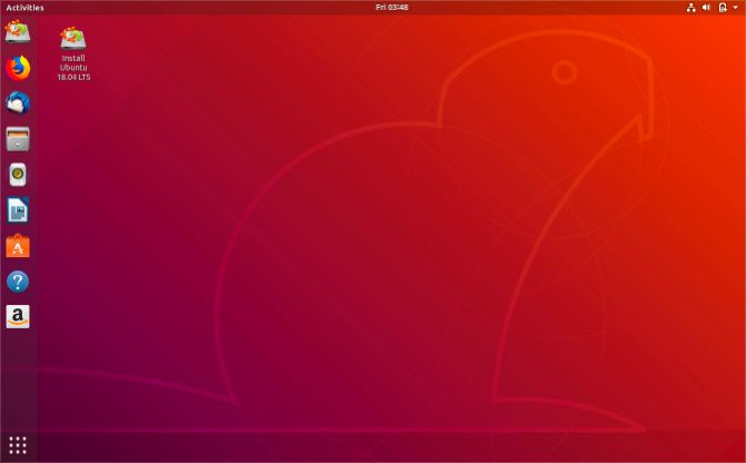 Escritorio de Ubuntu que muestra la imagen de disco Instalar Ubuntu