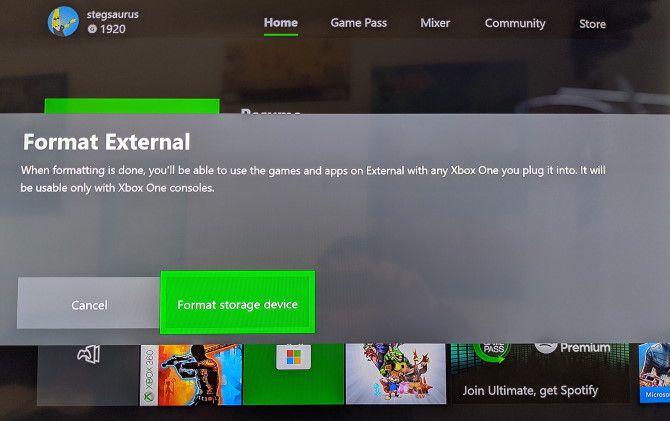 Xbox One Format External Drive