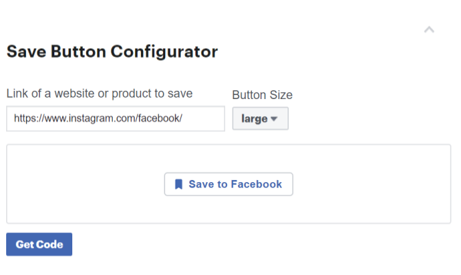 Facebook Widget Save Button