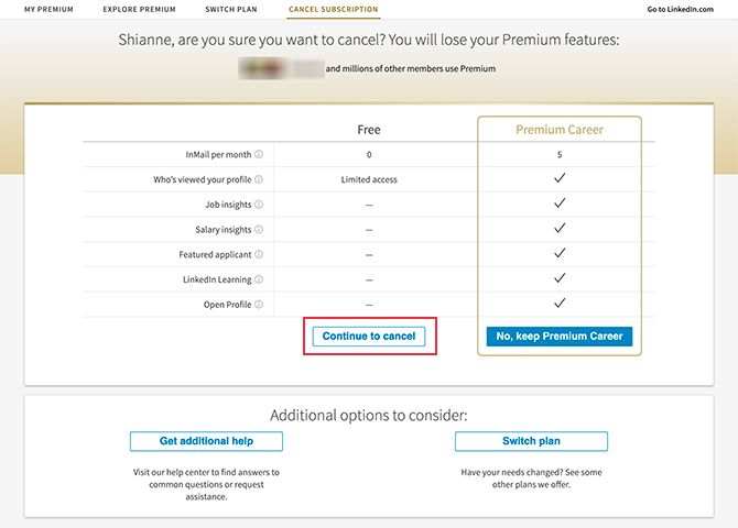Switch LinkedIn Premium Plan or Cancel LinkedIn Premium