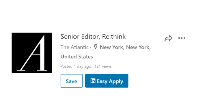 LinkedIn Job Listing Easy Apply