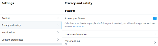 Twitter protect your tweets