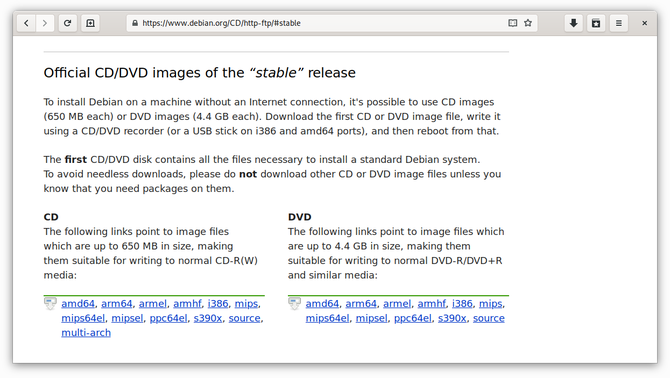 Download do Debian DVD com mais software