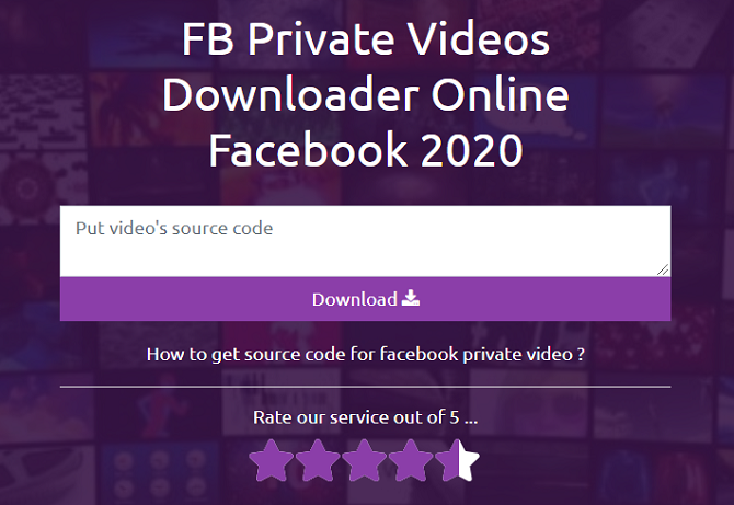 Screenshot of FB Private Videos Downloader Online