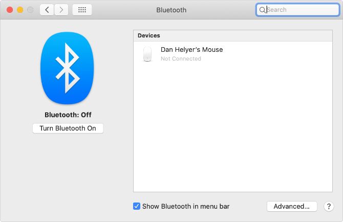 Включите кнопку Bluetooth в системных настройках Mac