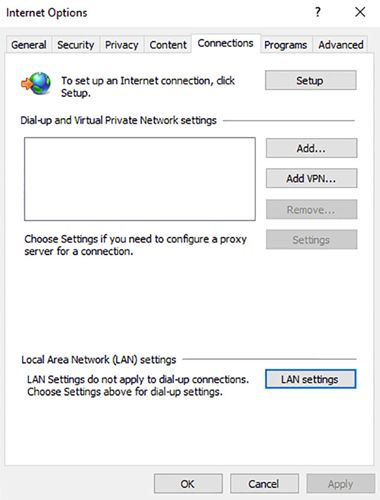 Настройки прокси-сервера в Internet Explorer