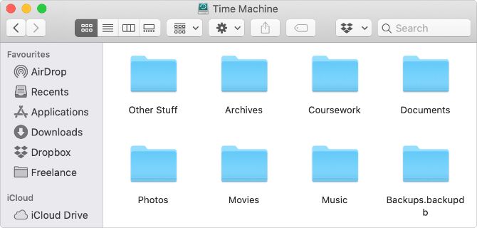 Диск Time Machine используется для хранения файлов в Finder