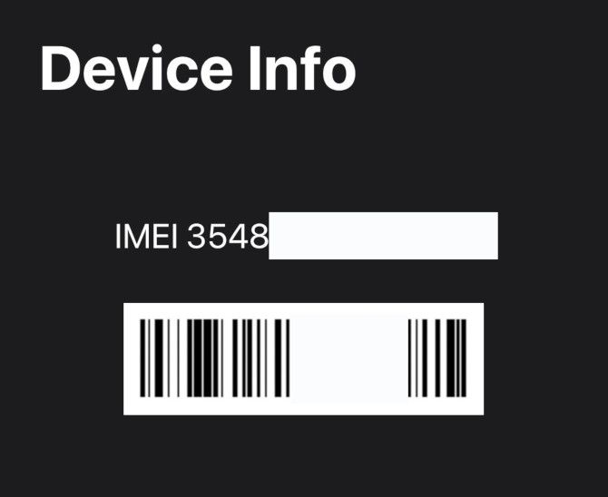 iPhone X IMEI Number