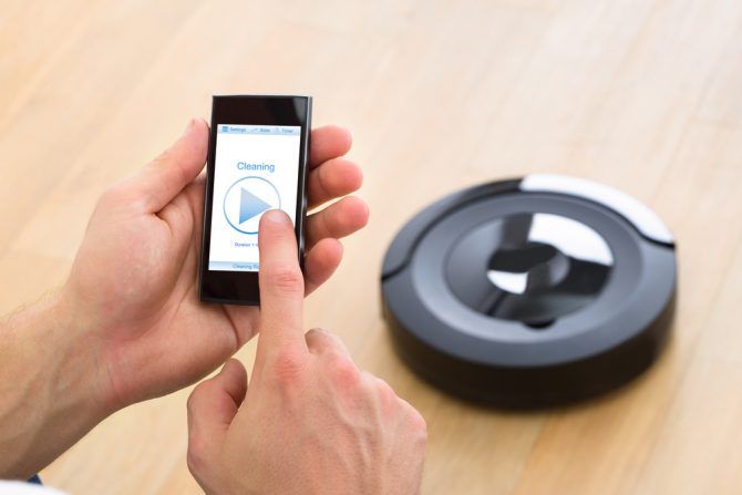 using a robot vacuum cleaner with a smartphone app