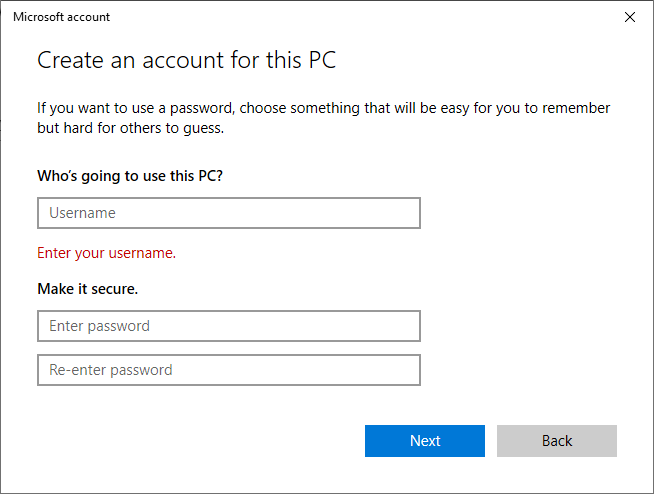 Windows 10 crea un nuevo usuario
