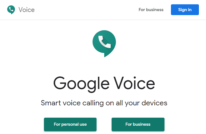 Главная страница Google Voice
