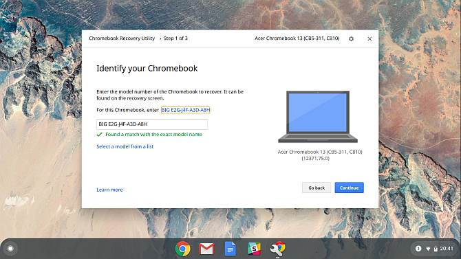 Chromebook создать восстановление
