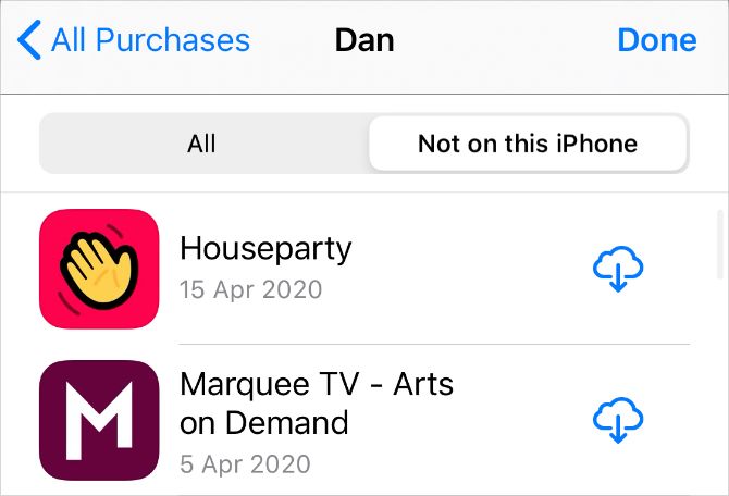 Покупки в App Store не на этом iPhone для скачивания
