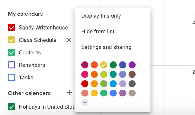 Calendario de Google Cambiar color
