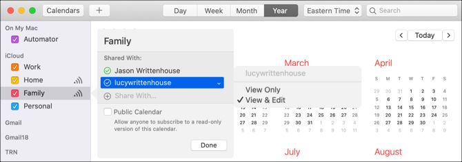 Mac Share Calendar Добавить людей и разрешения
