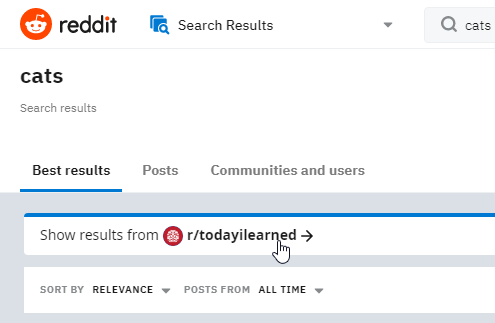 Searching a subreddit on the new Reddit design