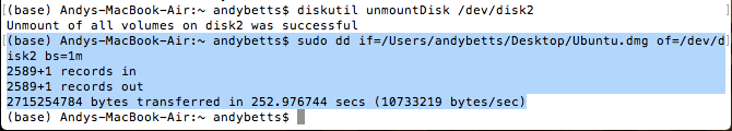 установить Linux на USB-диск Mac