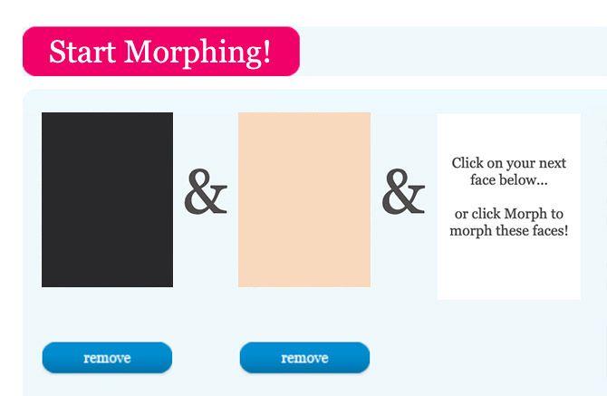 Morphthing сочетает в себе два лица вместе с лицом онлайн Morpher