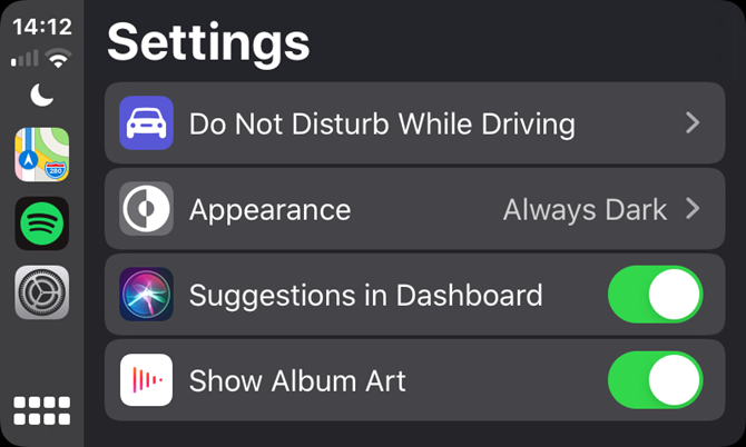 CarPlay App Settings
