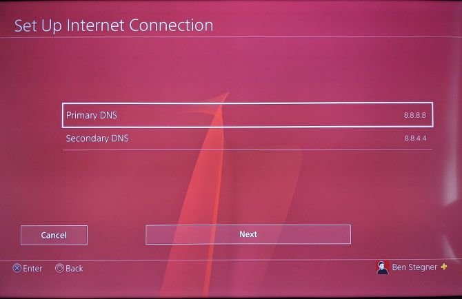 Настройки DNS для PS4
