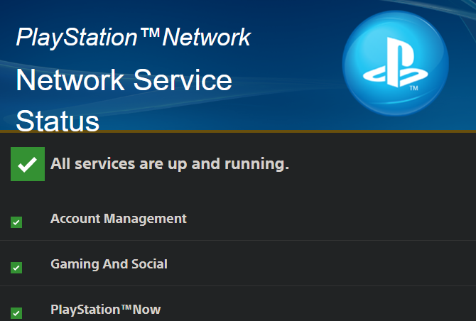 PSN Status Page