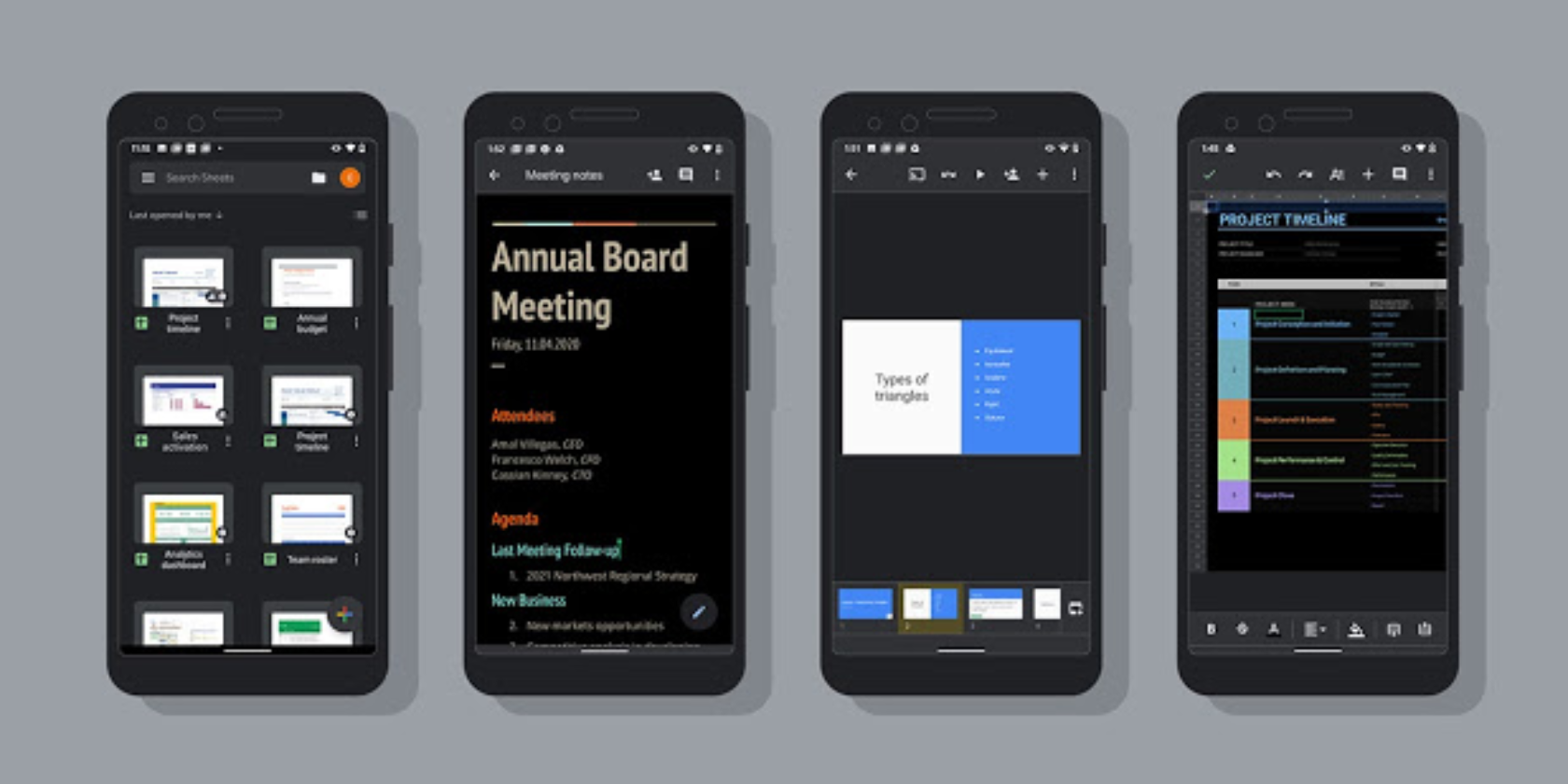 Google Docs, Sheets, and Slides Now Support Dark Mode