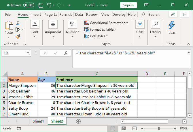 Excel объединить ячейки с дополнительным текстом