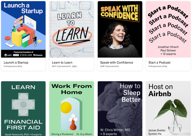 Knowable list of audio and podcast online courses by experts
